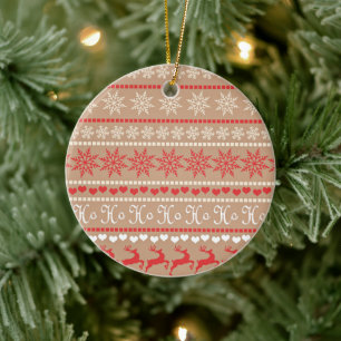 Popular Christmas Holiday pattern Ceramic Tree Decoration