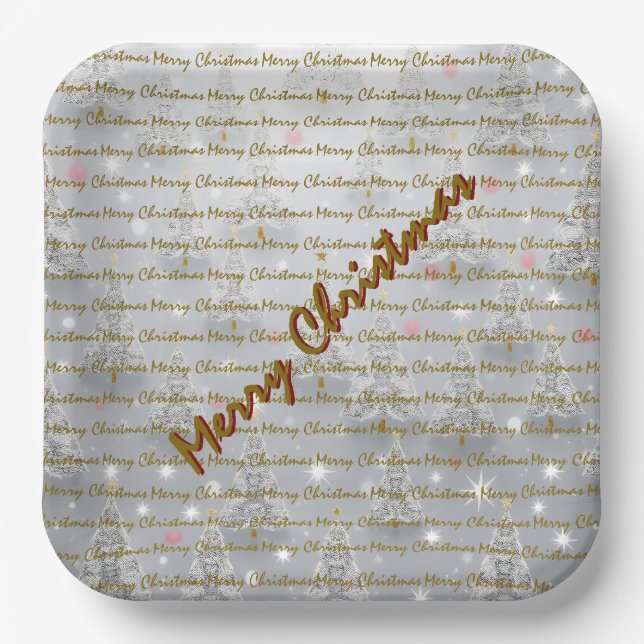 Popular Christmas Luxury Christmas Trees Paper Plate (Front)