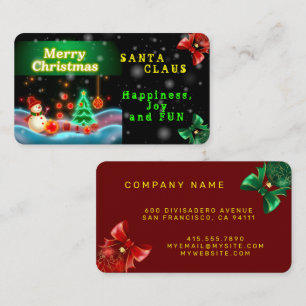 Popular Christmas Neon Holiday Collection Business Card