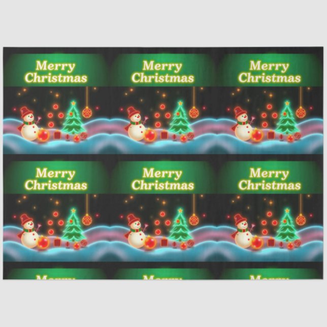 Popular Christmas Neon Holiday Collection Tissue Paper (Front)