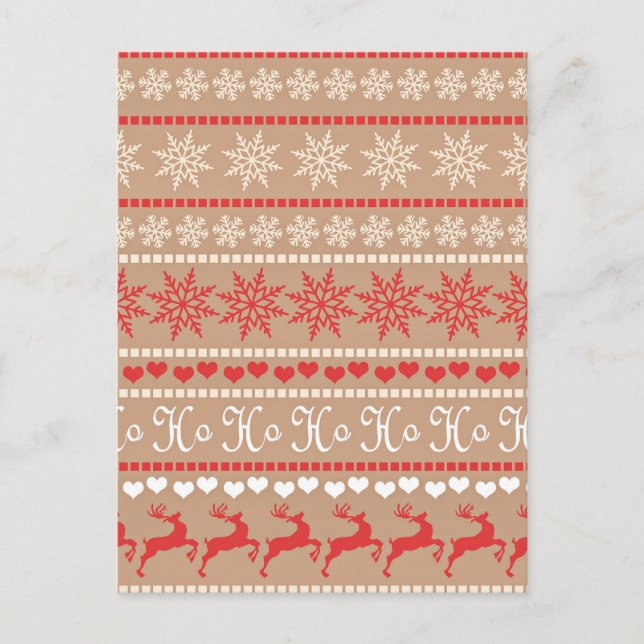 Popular Christmas Pattern Postcard (Front)