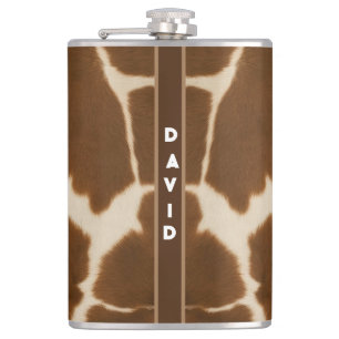 Popular Cow Faux Leather Elegant Collection Hip Flask