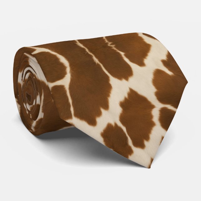 Popular Cow Faux Leather Elegant Collection Tie (Rolled)