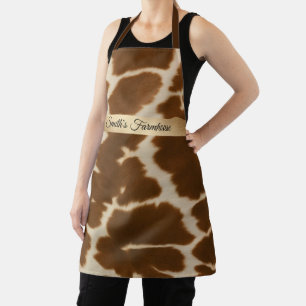 Popular Elegant Cow Faux Leather Collection Apron