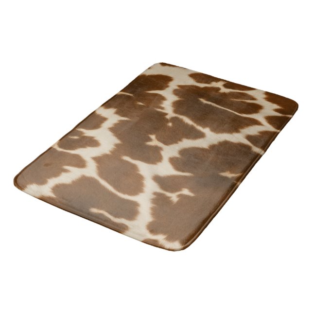 Popular Elegant Cow Faux Leather Collection Bath Mat (Angled)