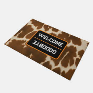 Popular Elegant Cow Faux Leather Collection Doormat