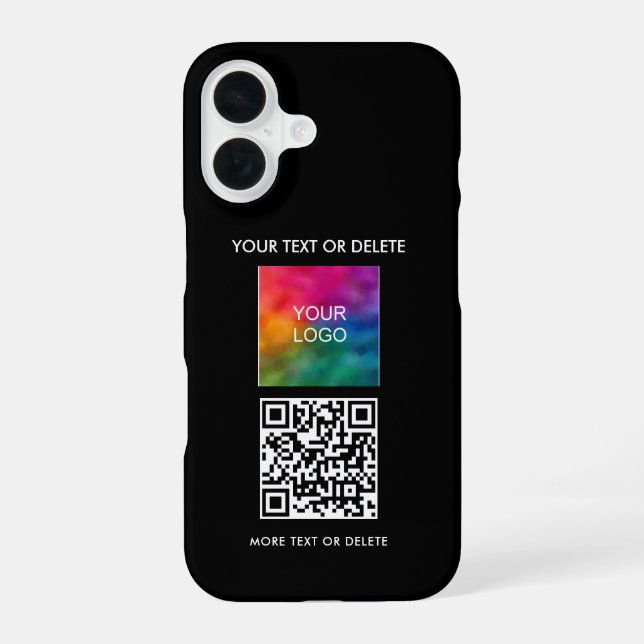 Popular Elegant Template Add QR Code Upload Logo iPhone 16 Case (Back)