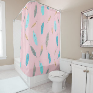 Popular Feathers Luxury Boho Collection Shower Curtain
