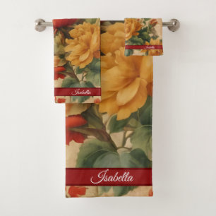 Popular Floral Watercolor Vintage Collection Bath Towel Set