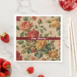 Popular Floral Watercolor Vintage Collection Napkin