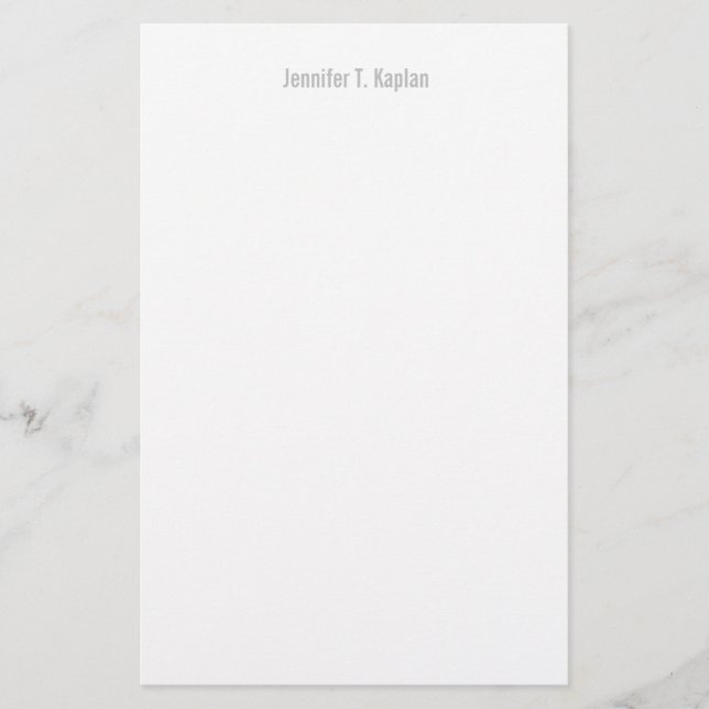 Popular Font Grey White Professional Minimalist Stationery (Front)