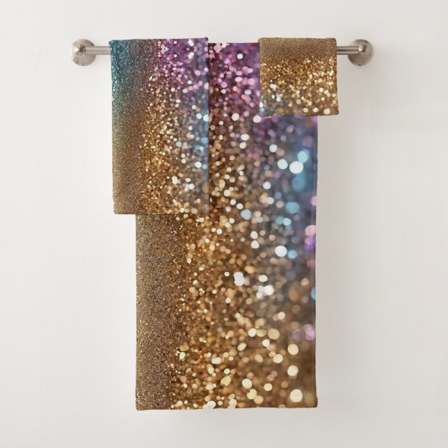Popular Glitter Opal Holographic Collection Bath Towel Set (Insitu)