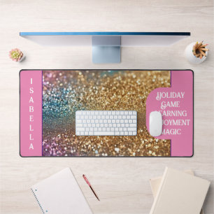 Popular Glitter Opal Holographic Collection Desk Mat