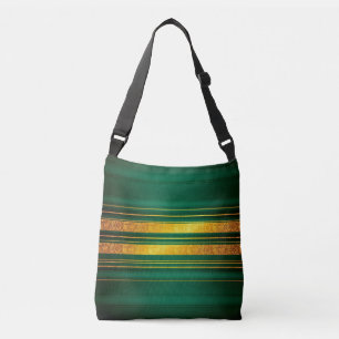 Popular Green Gold Luxury Linen Texture Collection Crossbody Bag
