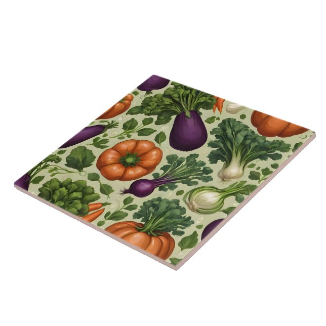 Popular Happy Vegetables Healthy Food Collection Tile (Side)