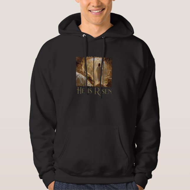 Popular He Is Risen Jesus Easter Cool Christian Br Hoodie (Front)