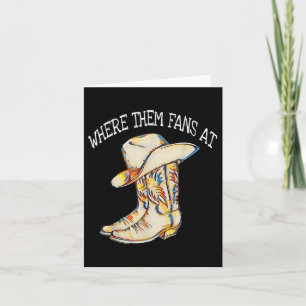 Popular Line Dance Song With Cowboy Hat & Boot Card