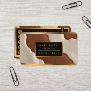 Popular Luxury Elegant Faux Cow Leather Collection Business Card