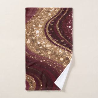 Popular Luxury Gold Burgundy Collection Bath Towel Set