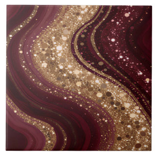 Popular Luxury Gold Burgundy Collection Tile