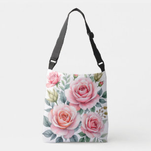 Popular Luxury Pink Roses Beautiful Collection Crossbody Bag