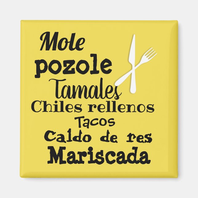 popular mexican food magnet (Front)