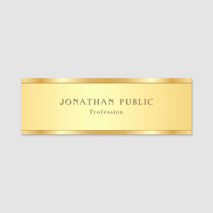 Popular Modern Gold Metallic Look Elegant Template Name Tag