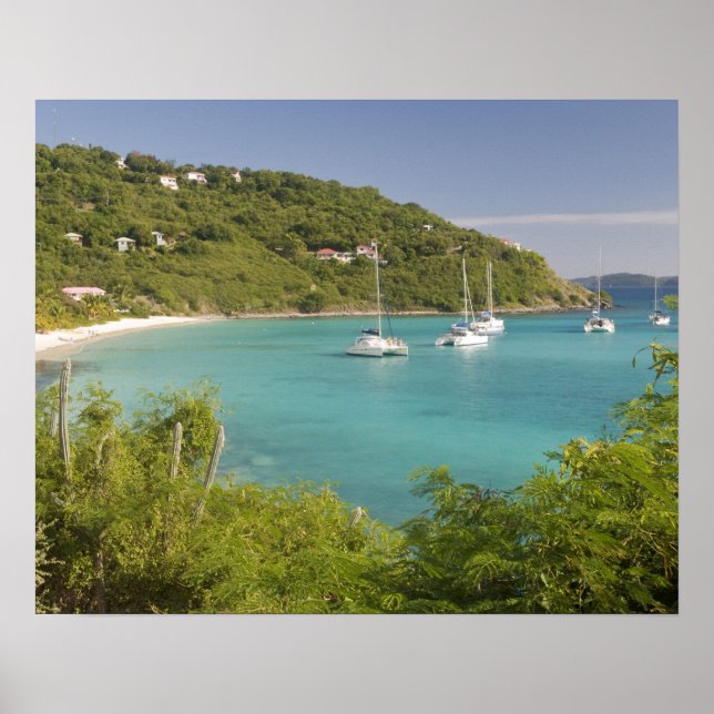 Popular moorings for bareboaters and charter poster (Front)