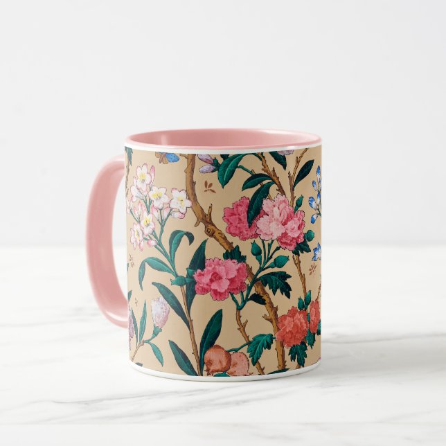 Popular pattern-birds, butterflies, bees... mug (Front Left)