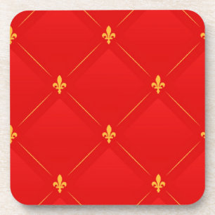 Popular pattern in red and gold coaster