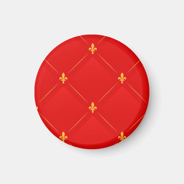 Popular pattern in red and gold magnet (Front)
