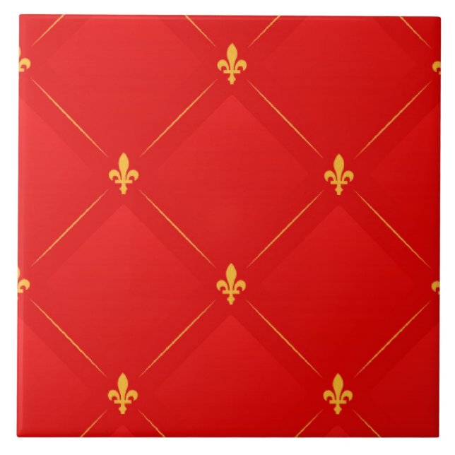 Popular pattern in red and gold tile (Front)