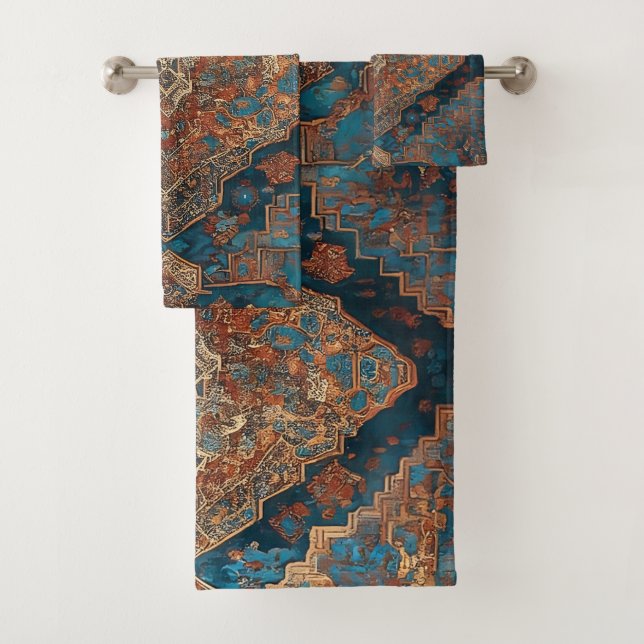 Popular Persian Beautiful Old Pattern Collection Bath Towel Set (Insitu)