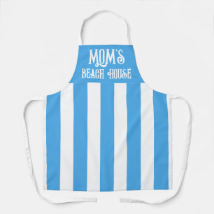 Popular Personalised Blue and White Wide Stripe  Apron