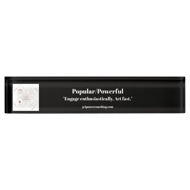 Popular/Powerful Black Acrylic Desk Plaque Nameplate (Front)