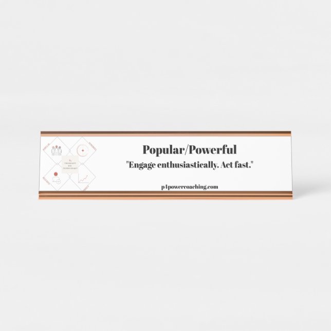 Popular/Powerful Rose Gold Desk Plaque Name Plate (Front)