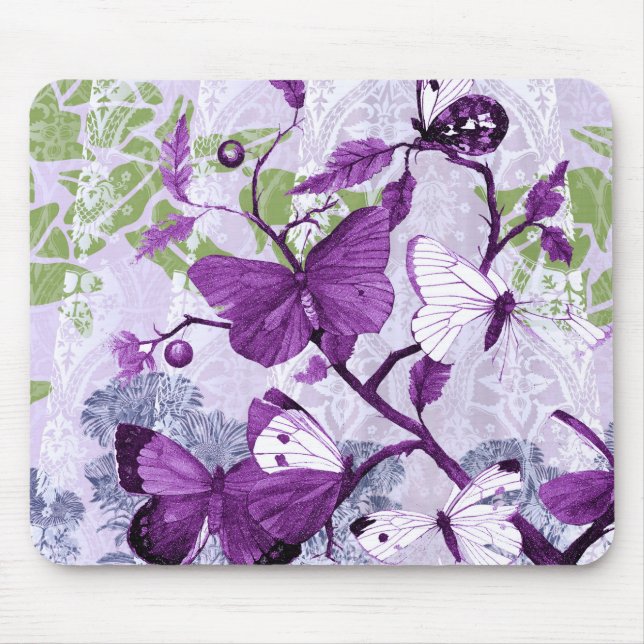 Popular Purple Butterflies Mouse Pad (Front)