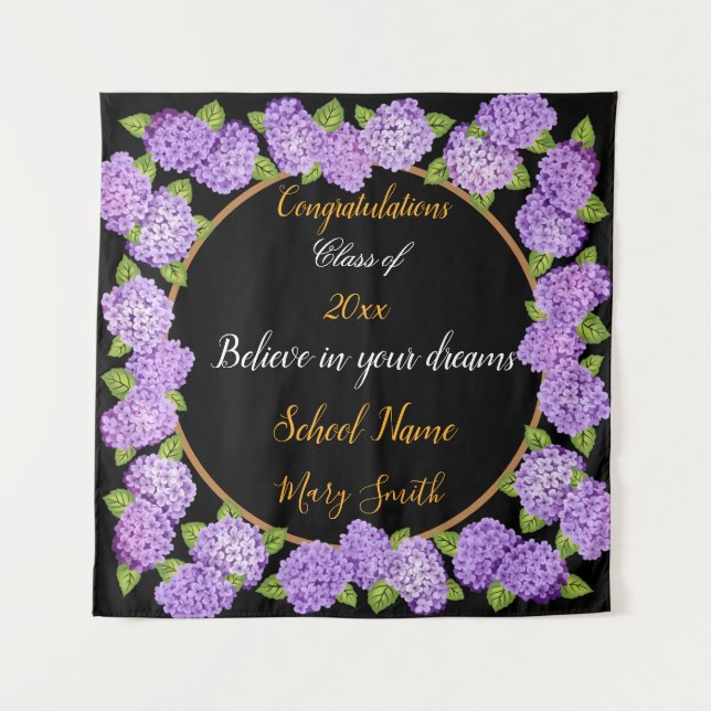 Popular Purple Floral Customise Tapestry (Front)