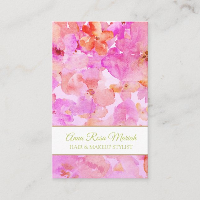 *~* Popular Spa Floral Pattern Girly Beauty Chic Business Card (Front)