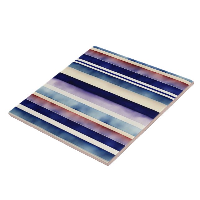 Popular Summer Navy Blue Boat Stripes Collection Tile (Side)