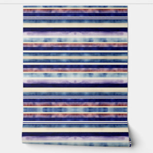 Popular Summer Navy Blue Boat Stripes Collection Wallpaper