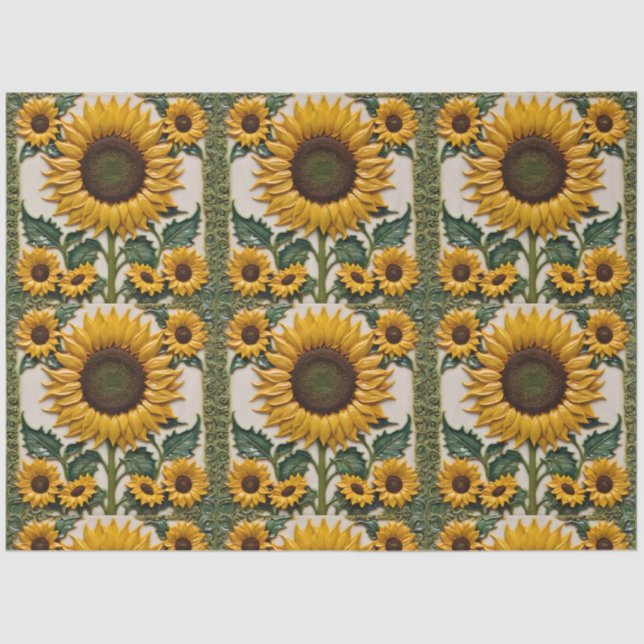 Popular Sunflowers Beautiful Collection Tissue Paper (Front)