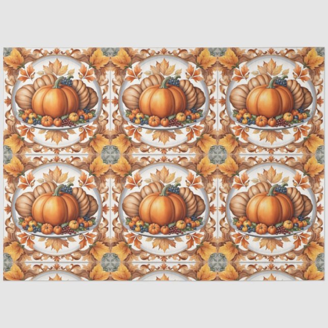 Popular Thanksgiving Pumpkin Autumn Collection Tissue Paper (Front)