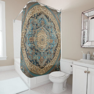 Popular Turkish Beautiful Old Pattern Collection Shower Curtain