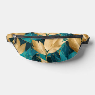 Popular Turquoise Gold Boho Leaves Collection Bum Bags