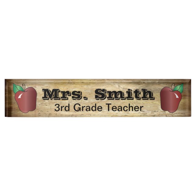 Popular Vintage Style School Teacher Nameplate (Front)