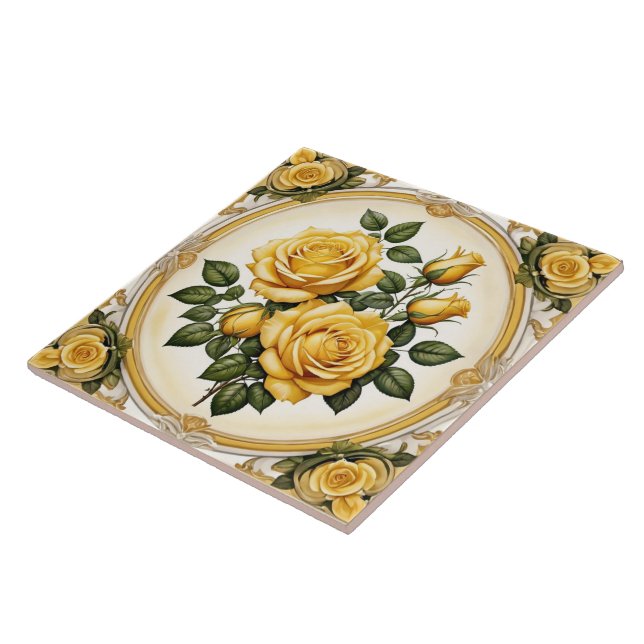 Popular Yellow Rose Beautiful Collection Tile (Side)