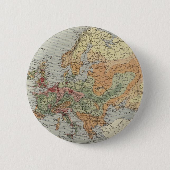 Population Density | European Map 6 Cm Round Badge (Front)