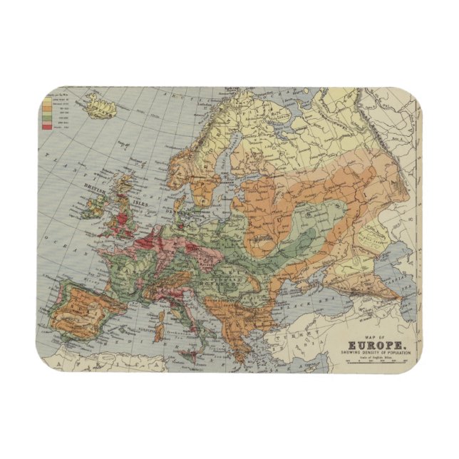 Population Density | European Map Magnet (Horizontal)