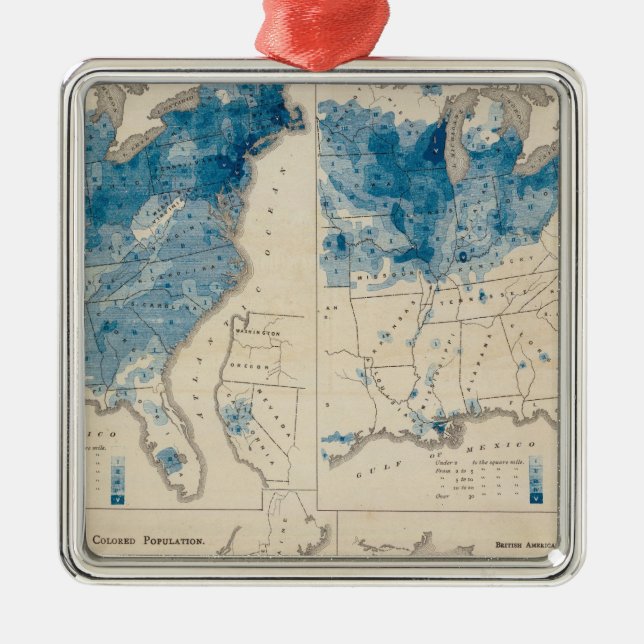 Population United States census 2 Metal Tree Decoration (Front)